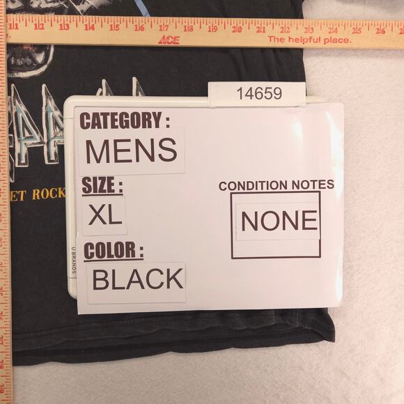 Def Leppard Band Graphic Crew Neck T Shirt Adult Mens Size Extra Large XL Black - Picture 8 of 9